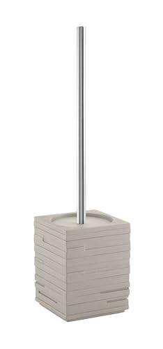 Gedy Quadrotto Toilet Brush Toilet, Resin, tórtora, 9.5 x 9.5 x 46