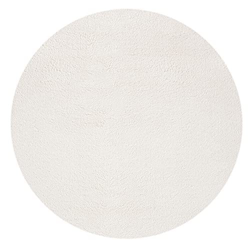 Mias Teppiche Olivia Living room/bedroom rug - washable - 120 cm round, Cream