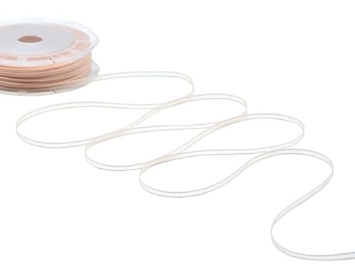 Furlanis - Organza Ribbon Satin Borders, Decorative Ribbon for Wrappings and Favors, Made In Italy - Light Apricot, 3 mm x 50 m
