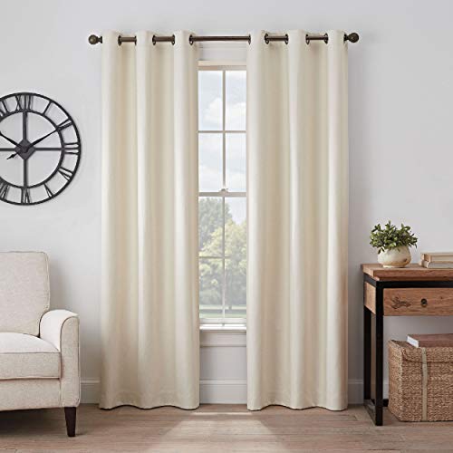 Eclipse Gabriella Eyelet Top Curtains for Bedroom, Single Panel, 102 cm x 241 cm, Ivory