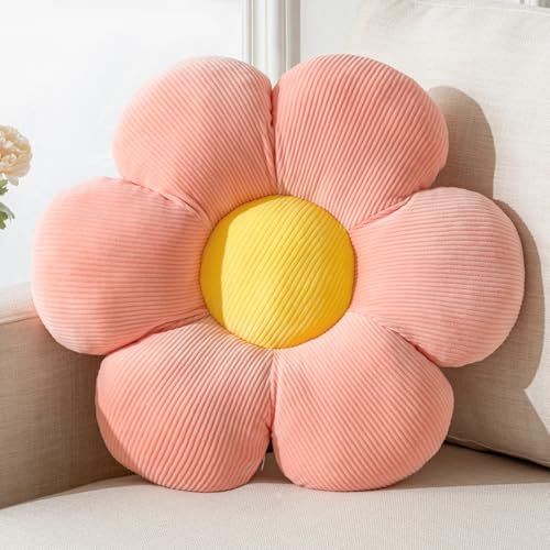 Vdoioe Flower Pillow, Flower Shaped Throw Pillow Cushion Seating six Petal15.75 Pink Flower PlushThrow Pillow Floor Pillows Home Decorative Seating Cushions