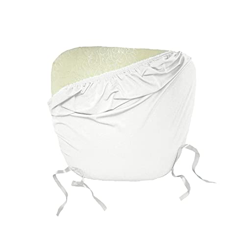 LA Linen™ Spandex Chiavary Chair Cushion Cover/Pack of 4 / White