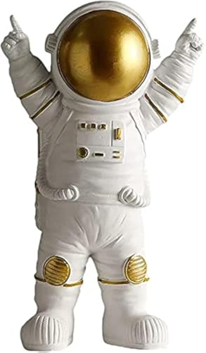 Joylern Spaceman Statue Astronaut Figurine Resin Spaceman Model Ornament Astronaut Sculpture for Home Office Desktop Tabletop Decoration - Gold Victory