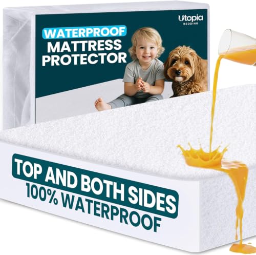 Utopia Bedding Dual Sided Mattress Protector with Waterproof Terry Top and Side Panels Twin XL Size, Soft and Breathable Mattress Cover, Fitted Style with Stretchable Elastic Pockets