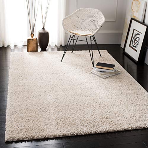 Safavieh Shag Rug for Living Room, Dining Room, Bedroom - August Shag Collection, Short Pile, in Beige, 162 X 159 cm