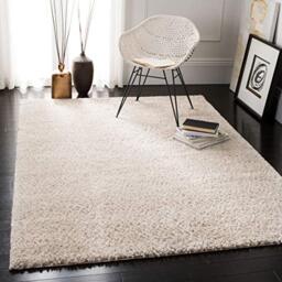 Safavieh Shag Rug for Living Room, Dining Room, Bedroom - August Shag Collection, Short Pile, in Beige, 162 X 159 cm