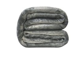 POYET MOTTE microflanelle Polyester Blanket Steel, polyester, steel, 220x180 cm
