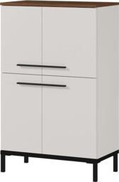 Germania Chest of drawers 2643-573 GW-YONKERS, in cashmere/walnut repro, with four doors, 60 x 97 x 34 cm (WxHxD)