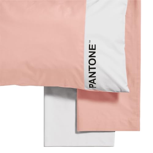 Osama Home PANTONE™ Single Bed Set, Cotton 150 x 280 + Bottom 90 x 200 cm + Pillowcase 50 x 80 cm, White, Washable 40 °C, OEKO-TEX Certified