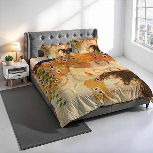 SD50 Digital Print Duvet Cover Set, 100% Cotton, Made in Italy, Double Bed Duvet Cover Set 250 x 200 cm+2 Pillowcases 50 x 80 cm