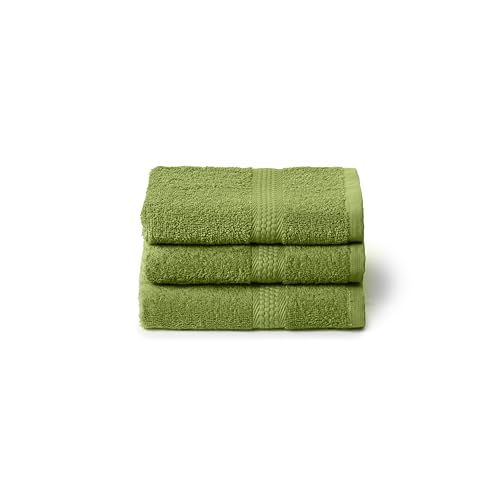 Caleffi 3X Small Bath Towel Set, 40 x 60 cm, 100% Soft and Absorbent Cotton for Bathroom, Face and Daily Use, Bidet Towels, Wash-resistant Guest Towel