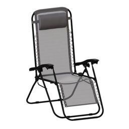 Garden Vida 2 Pack Zero Gravity Chairs Sun Loungers Outdoor Patio Recliner Weightless Feel Seat Weather Resistant Steel (Grey) (UKFR Certified)