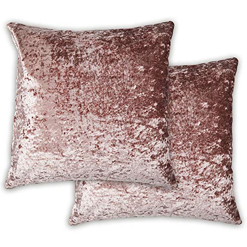 Emma Barclay Crushed Velvet Luxury Cushion Cover in Pink - 17x17 (43x43cm)
