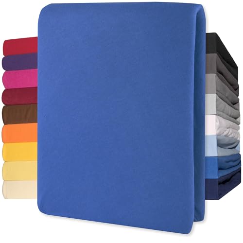 CelinaTex Lucina Topper Fitted Sheet Divan Cover Cotton 140x200-160x200 cm royal blue