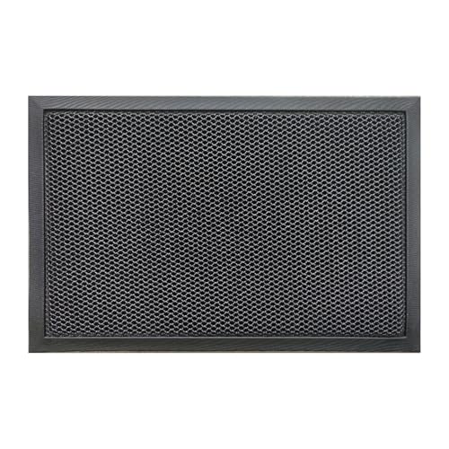 Nicoman 3D Mesh Door Mat, Heavy-Duty Dirt Trapper Floor Matt for Indoor/Outdoor, Entrance Patios Garden Garages, Low-Profile, Non-Slip, Machine Washable, Charcoal 60x40cm (24x16inches)