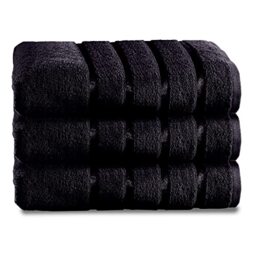 GC GAVENO CAVAILIA Premium 100% Egyptian Cotton Bath Sheet, Highly Absorbent Quick Dry Bathroom Towel Set, Kensington, Black