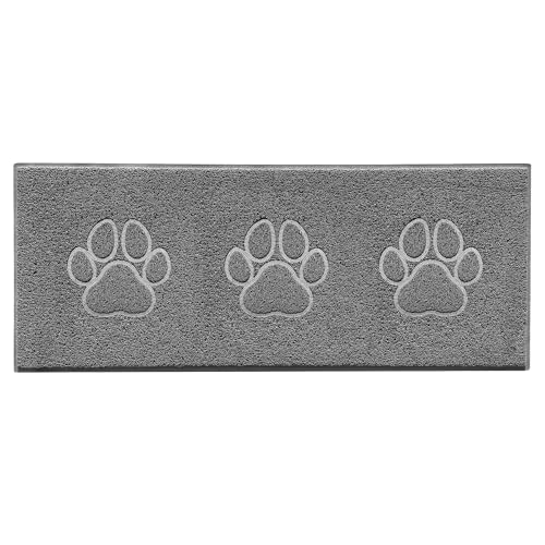 Nicoman Triple Paw Embossed Shape Indoor Outdoor Dirt-Trapper Door Mat Washable Barrier Heavy Duty Doormat - (Watertight Rubber-Back, Runner, Grey, 150 x 60cm)
