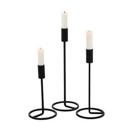Boltze 1018034 Candlestick (Candle Holder in Black, Iron, Candle Holder, 3 Pieces)