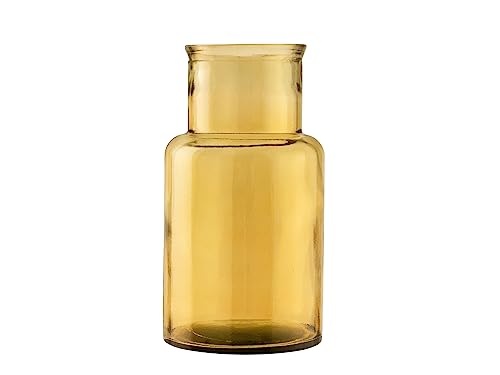 H&h Noa Vase in Recycled Amber Glass H 28 cm