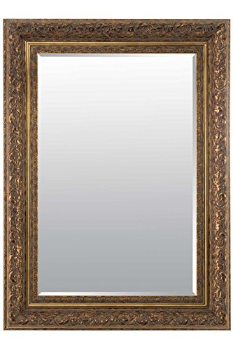 MirrorOutlet 3ft10 x 2ft10 (117 x 87cm) Large Antique Design Gold Wall Mirror Handmade