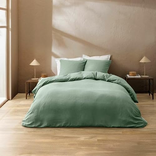 Douceur d'Int??rieur, 3-Piece Bedding Set (260 x 240 cm) Clara Cedar, Cotton Relief Plain