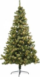 Pre-Lit 1.2m/4ft Artificial Christmas Tree Green Lincoln Pine 230 Tips - 110 Warm White LED Lights - 8 Light Modes - Traditional Realistic Natural Branches Metal Stand Festive Xmas Home Decoration