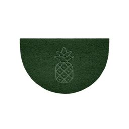 Nicoman Embossed Halfmoon Half Circle Door Mat Dirt-Trapper Jet-Washable Doormat 70x44cm (Green, PINEAPPLE Shape) - Use on Carpet ONLY