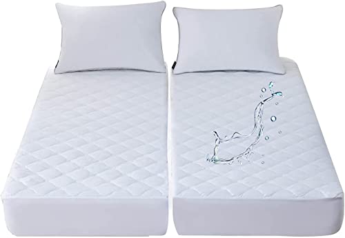 Waterproof Quilted Split California King Mattress Protector Pad for Adjustable Bed Soft Noiseless Cal King Fitted Mattress Cover Padded Topper with Elastic Pocket