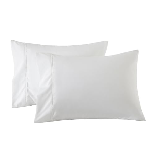 WINLIFE Queen Pillowcases Set of 2 100% Egyptian Cotton Queen Pillow Cases 2, 20??30 inches, Soft and Breathable Pillow Cover, White