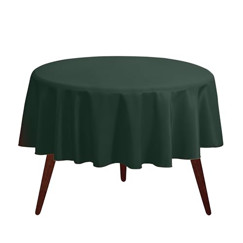 "Gee Di Moda Tablecloth - 70"" Inch Round Tablecloths for Circular Table Cover in Hunter Green Washable Polyester - Great for Buffet Table, Parties, Holiday Dinner & More"