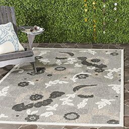 Safavieh Traditonal Indoor Woven Rectangle Area Rug, Cottage Collection, COT920, in Grey / Dark Grey, 122 X 183 cm for Living Room, Bedroom or Any Indoor Space