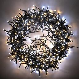 SHATCHI 400 LEDs Fairy String Lights Warm White and Cool White Indoor/Outdoor Christmas Tree/Home/Party/Wedding/Garden Decorations Green Cable 8 Modes Mains Powered Memory Auto Timer