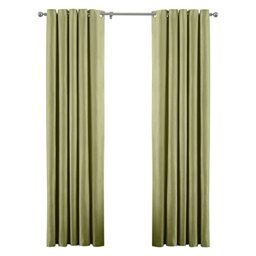 "Riva Paoletti Atlantic Ringtop Eyelet Curtains (Pair) - Green - Woven Twill Fabric - Ready Made - 100% Polyester - 229cm width x 183cm drop (90"" x 72"" inches) - Designed in the UK"