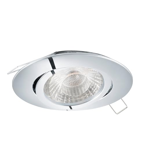 EGLO recessed spotlight Tedo 1, Ceiling Spot, Aluminium Cast in Chrome