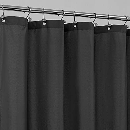 "ALYVIA SPRING Extra Long Fabric Shower Curtain Liner Waterproof - 72"" x 84"", Soft & Lightweight XL Shower Curtain with 3 Magnets, Machine Washable - 72x84, Black"