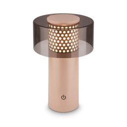 BRILONER - Rechargeable LED Table Lamp IP44 with Touch, Dimmable, Warm White Light, LED, Battery 13X20.5 cm, Anthracite-Beige