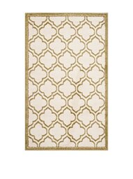 Safavieh Trellis Indoor/Outdoor Woven Rectangle Area Rug, Amherst Collection, AMT412, in Ivory / Light Green, 91 X 152 cm for Garden, Patio or Any Outdoor Space