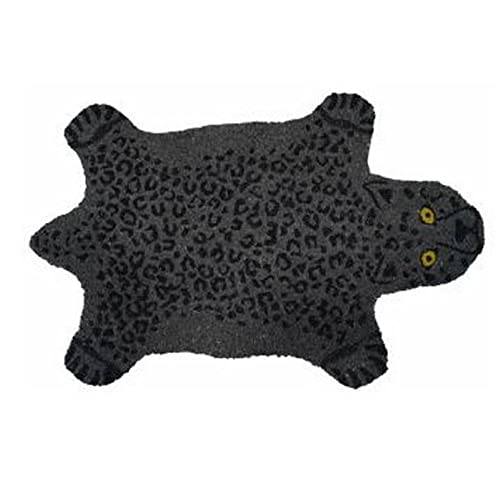 fisura. Black Panther Indoor Rug Original Coconut Doormat with Non-Slip PVC Backing, Size: 70 x 40 cm (Panther, Black)