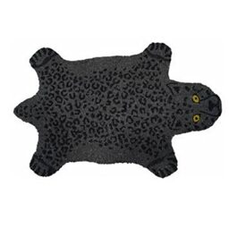 fisura. Black Panther Indoor Rug Original Coconut Doormat with Non-Slip PVC Backing, Size: 70 x 40 cm (Panther, Black)