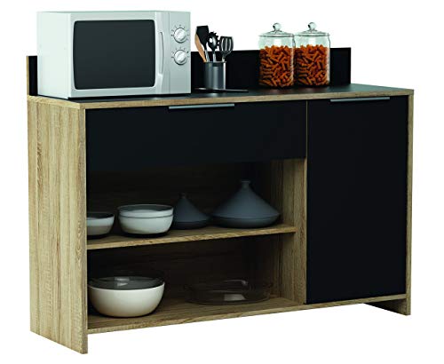 Demeyere 13Casa - Cracco A10 - Buffet. Dim: 123x40x85 h cm. Col: Rovere, Nero. Mat: Melamina.
