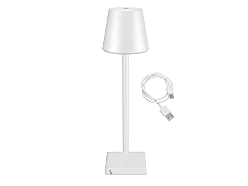 BEPER P201UTP102 Cordless Lamp Touch for Table, Desk - USB Rechargeable Table Lamp for Indoor and Outdoor (White)