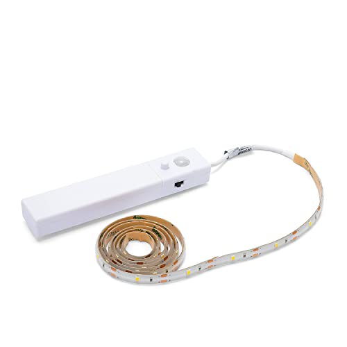 Velamp 1m LED Strip kit. 110 lumens, 4000K. Requires 4 AA Batteries (not Included). Includes Motion Detector. 3M Double-Sided Tape Included.
