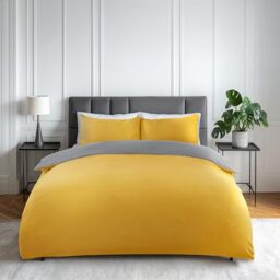 Emma Barclay Lyla Reversible Duvet Set in Ochre/Grey - Double