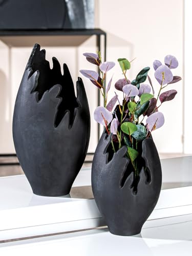 Casablanca Modern Decorative Vase Aluminium Vase Modern Decoration Living Room Gift Birthday Gift Colour: Anthracite Height 39 cm