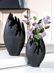Casablanca Modern Decorative Vase Aluminium Vase Modern Decoration Living Room Gift Birthday Gift Colour: Anthracite Height 39 cm