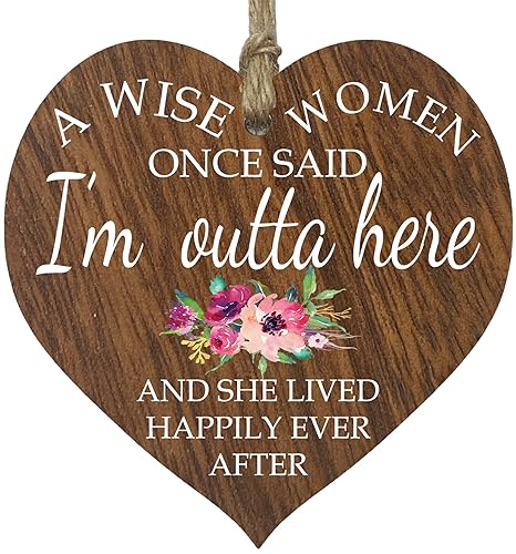 Retirement Hanging Wooden Heart Sign Plaque Work Colleague Leaving Gifts - Dark Wood Hearts Signs, Work Gifts, Leaving Decorations, Christmas Secret Santa Gift, Leaving Present Ideas
