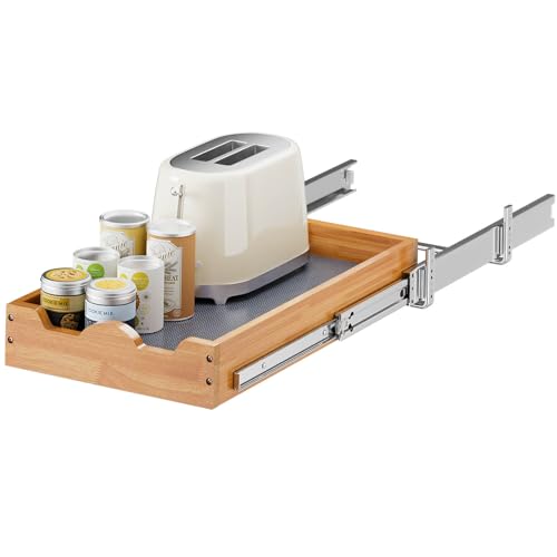 "OCG Pull Out Drawers For Kitchen Cabinets 14"" W x 21"" D, Slide out Wood Drawer Shelf, Pull Out Shelves for Base Cabinet Organization in Kitchen, Pantry, Bathroom"