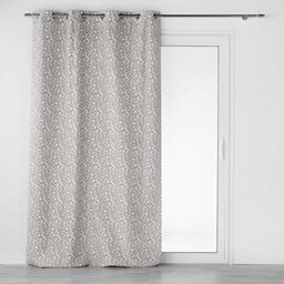 Douceur d'Intérieur, 140 x 260 cm Polyester Printed Metallised Vilanelle Eyelet Curtain