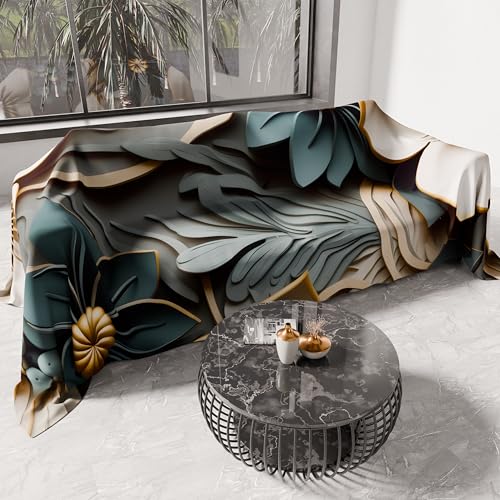 PETTI Artigiani Italiani - Spring Summer Bedspread for Double Bed and Half Beds, Light Blanket for Double Beds, Floral 05-8 100% Made in Italy