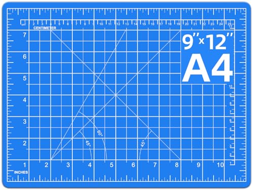 DIYSELF 9in??12in Cutting Mat, A4 Self Healing Craft Mat for Sewing - A4 Cutting Mat for Fabric, Quilting and Scrapbooking, 5-Ply Double-Sided Craft Cutting Board with Printed Grid